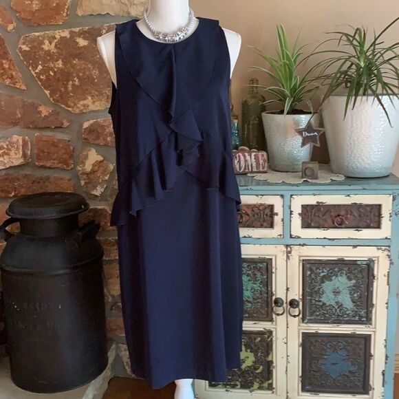 Gibson Latimer Sleeveless Navy Dress - Picture 1 of 11